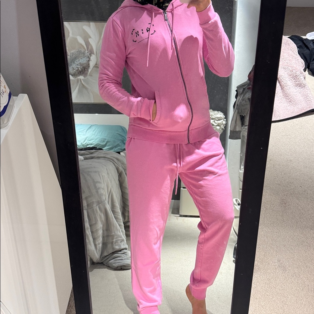 Armani Exchange Pink woman tracksuit jacket and pants Set